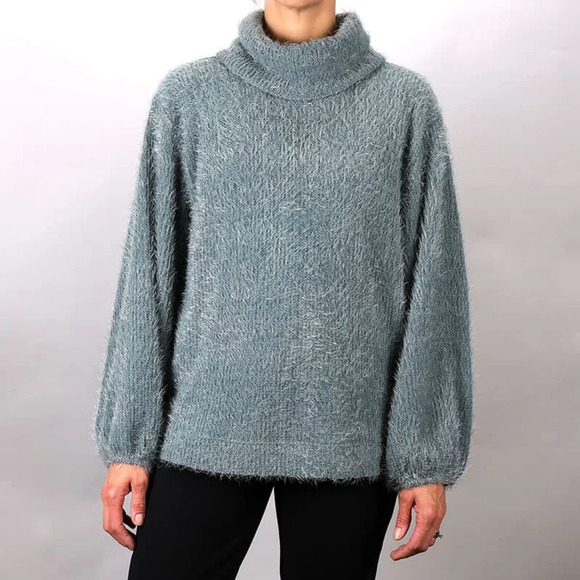 Kate & Sam Blue Eyelash Sweater Women's XXL Cozy‎ Soft Fall-Winter Coastal - Picture 1 of 12